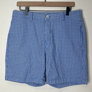Vineyard Vines by Shep and Ian Club Shorts Size 33 Blue Plaid 6" Inseam